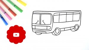 Как нарисовать автобус  How to draw a bus #цветочкам