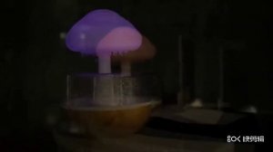 Капельный УВЛАЖНИТЕЛЬ ВОЗДУХА ГРИБ с дождем и подсветкой.