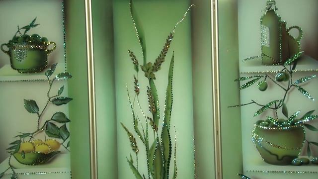 Композиция из трех картин "Олива" Swarovski смотреть онлайн