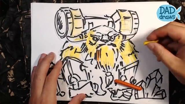 How to draw a character DOTA 2 / Earthshaker / Art смотреть онлайн