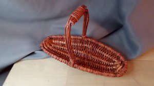 МК. Корзина Лодочка из бумажной лозы. #116