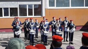 Кадеты барабанщики сводный состав 9 и 6 классы школа №1 им М.Горького. рук Федотов Р