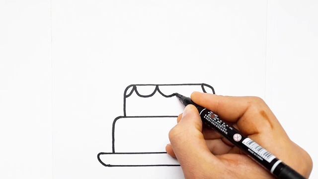 How to Draw a Simple Cute Cake