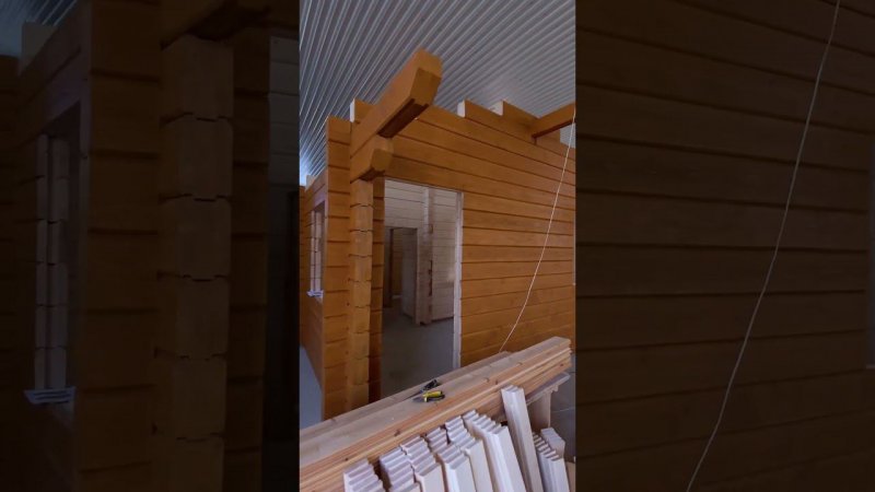 2 бани из клееного бруса толщиной 120 мм #баняподключ #баня #парилка #печка #shorts #баняизбруса