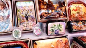 Шкатулки ???Федоскино и Палех на Вернисаже #палех #федоскино #вернисаж #антиквариат