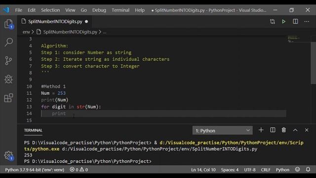Python for Beginner #5 - Split Integer into Digits