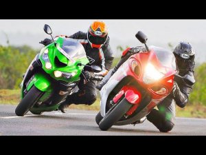 Suzuki Hayabusa vs Kawasaki ZX-14R - Великое Противостояние !