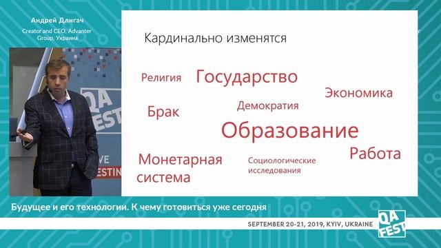 Будущее и его технологии. К чему готовиться уже сегодня. Андрей Длигач, QA Fest 2019 смотреть онлайн