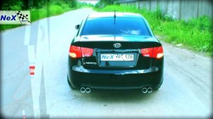 NeX® _KIA Cerato 2009+,2012+,Koup.ЭКСКЛЮЗИВ!  Глушитель раздвоенный с 4 нерж.насадками 76 мм.