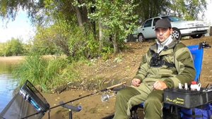 Фидер в октябре ! Ловля леща на карьере ! Бонус с зубами под конец рыбалки .