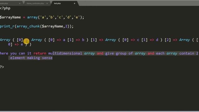array chunk in php