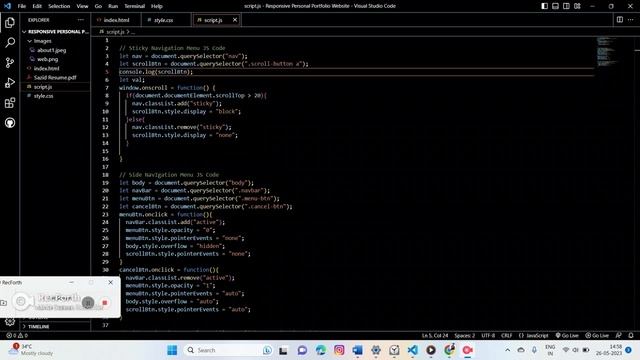 PORTFOLIO WEBSITE USING HTML,CSS AND JAVASCRIPT