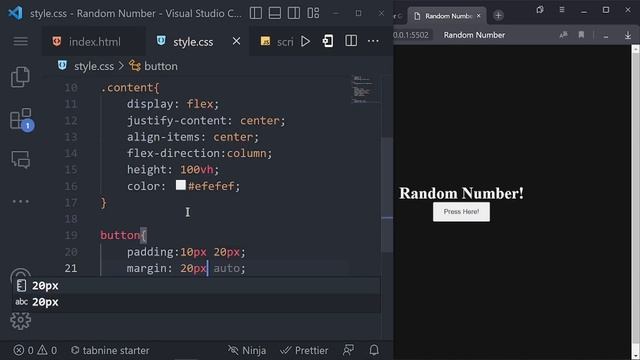 Random Number Generator using Html Css and Javascript