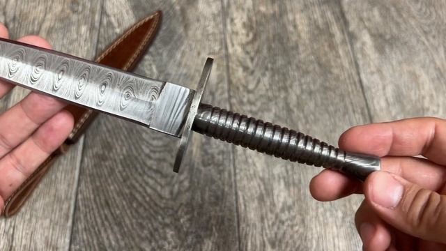 ASH DC20 Damascus steel custom handmade dagger hunting knife 11 inches