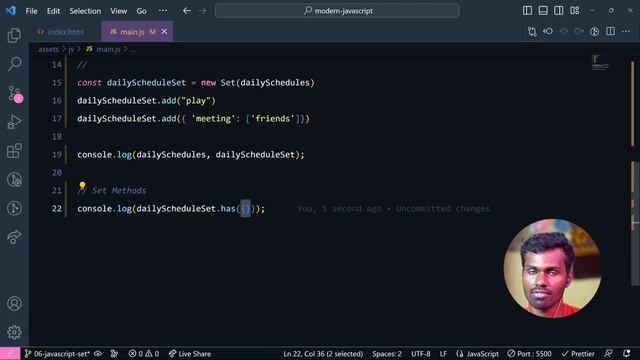 #06 - ES6+ JavaScript Set Object in Tamil -  (தமிழில்) |  Modern JavaScript in Tamil