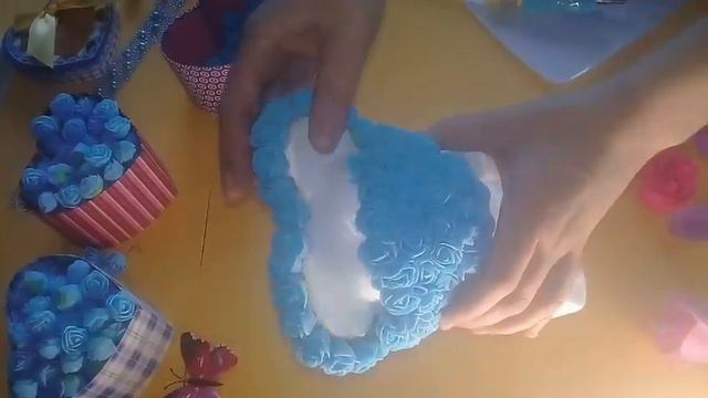 Как клеить мишку из 3D роз своими руками