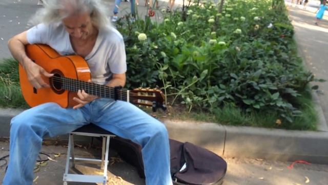 16.07.2016 Гитарист в парке Горького, Тэй Цуркава, guitar Antonio Aparicio AA500CWEF смотреть онлайн