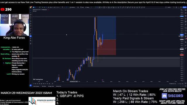 LIVE FOREX DAY TRADING LONDON SESSION - GOLD, GBPJPY,  NAS100, US30 - MARCH 29 2023 (FREE EDUCATION