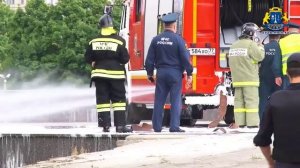 Тушение пожара на Останкинской телебашне