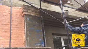 Шпаклевание фасада, нанесение декоративного покрытия хопер ковшом