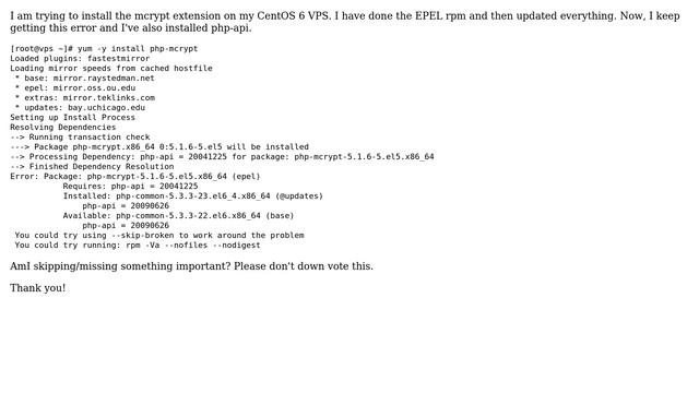 DevOps & SysAdmins: Installing mcrypt extension on CentOS 6 смотреть онлайн