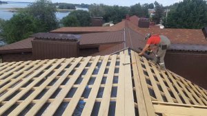 Мансарда, подкровельные слои и вентиляция .Рекострукция кровли,г.Энгельс,.Часть 3