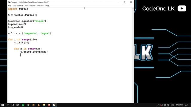 How to Draw Beautiful Line Art Flower using Python Turtle | Python Turtle Graphics Tutorial
