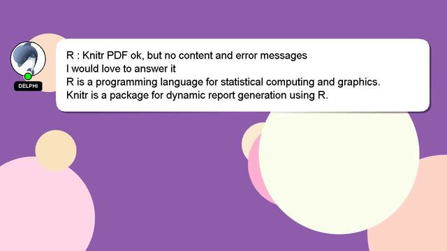 R : Knitr PDF ok, but no content and error messages смотреть онлайн