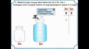 Математика. 2 класс. Урок №130.  Задача на переливание