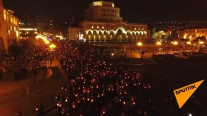 Кадры с дрона. Как выглядело траурное шествие в Ереване. Ереван сегодня новости