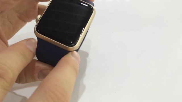 Apple Watch Sport 42mm Gold Aluminum Case With Midnight Blue Sport Band