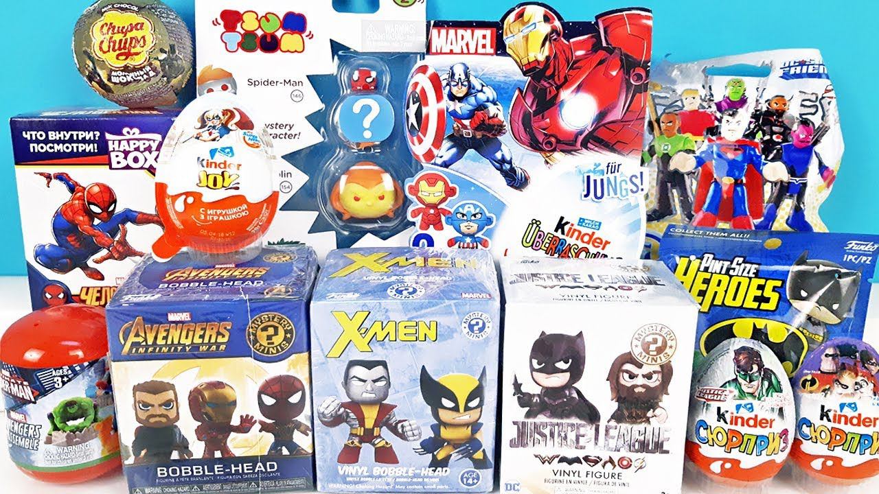 СУПЕРГЕРОИ MARVEL DC COMICS Mix! Сюрпризы МСТИТЕЛИ, ЛИГА СПРАВЕДЛИВОСТИ Kinder Surprise unboxing смотреть онлайн