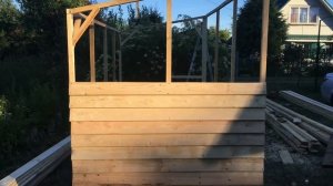 Хозблок 4х2.5 для дачи за два дня (дровник, душ, баня, туалет) ссылки в описании