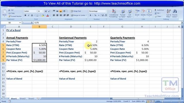 Excel Finance - Calculate the Present Value of a Bond with Semiannual or Quarterly Interest Payment смотреть онлайн