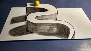 Как нарисовать спуск  Рисунок 3д иллюзии  Куда покатится шарик.