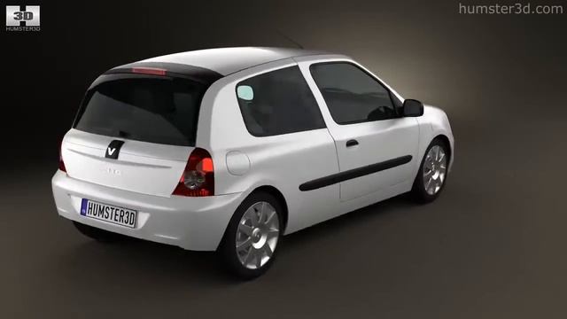 Renault Clio Mk2 3-door 2005 by 3D model store Humster3D.com смотреть онлайн