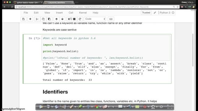 Lec-3Keywords and Identifiers in Python