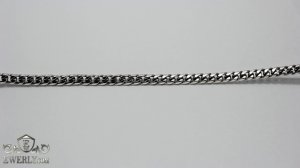 Серебряная цепь панцирного плетения около 100 г (102 грамма) на шею с чернением.