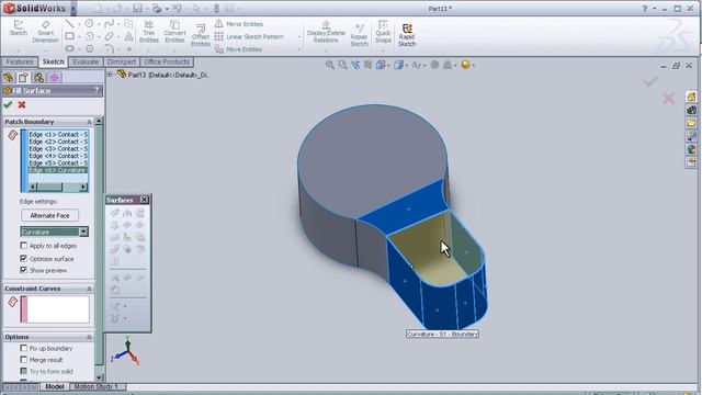 9- SolidWorks Surface Tutorial: Filled Surface смотреть онлайн