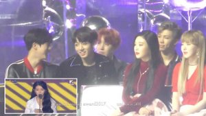 JUNGKOOK reaction to IU speech @MMA2017