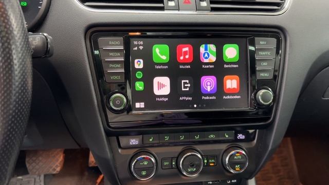 Skoda Octavia 5E bouwjaar 2014 uitgebreid met Apple Carplay Android auto op origineel autoradio смотреть онлайн