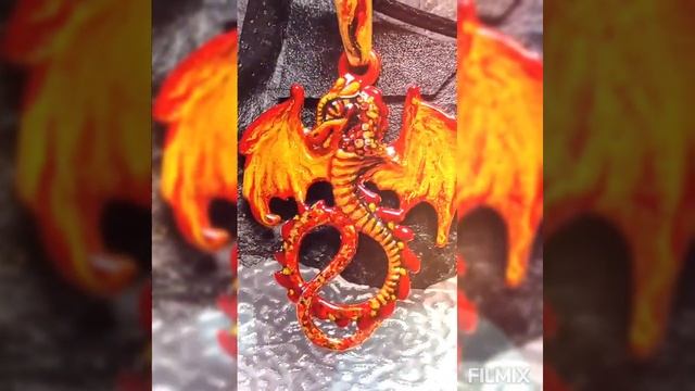 Искорка – фэнтези кулон - дракончик (Стихия Огня) -  необычный подарок истинным Драконам.