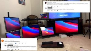 Шесть Мониторов с M1 Mac Mini, Macbook Air + Монитор Активности + вопросы и обращение подписчикам