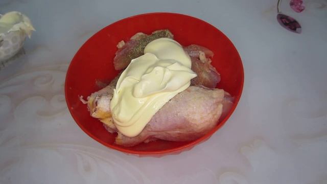 Окорочка в духовке с майонезом смотреть онлайн