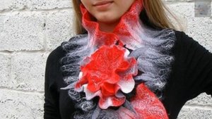 Валяные шарфы и горжетки. Felting wool scarf
