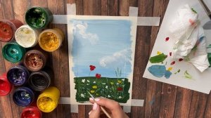 Как нарисовать лето. Рисуем летнюю поляну гуашью