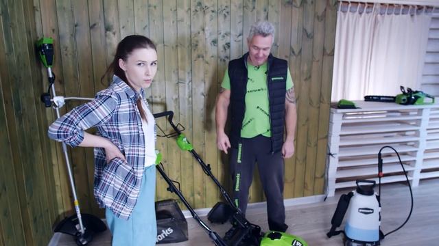 "Нет проблем" Самоходная газонокосилка Greenworks 40 вольт