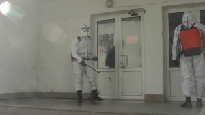 Дезинфекция объектов российского миротворческого контингента в Нагорном Карабахе