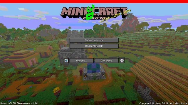 Minecraft 3D Shareware v1.34 Title Screen April Fools 2019 4k 60fps
