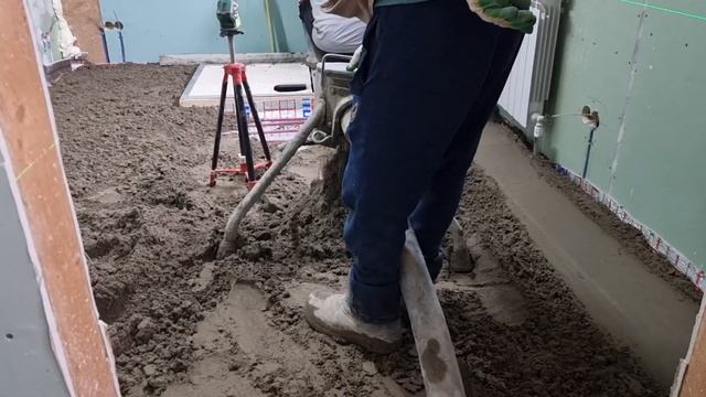 Полусухая стяжка пола 131м2 60мм, по адресу: Богородский городской округ, ДНП Изумрудная Поляна смотреть онлайн